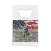 猫が生涯の友退役軍人を採用 クレジットカード栓抜き (裏面)