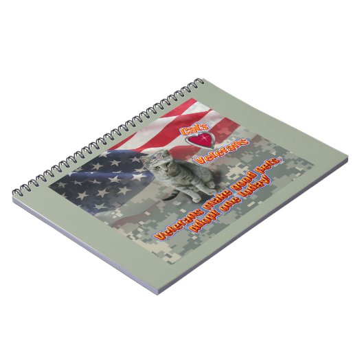 猫が生涯の友退役軍人を採用 ノートブック (左側)