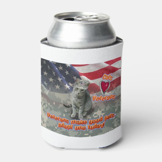 猫が生涯の友退役軍人を採用 缶クーラー (缶正面)