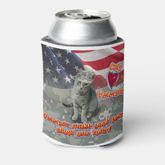 猫が生涯の友退役軍人を採用 缶クーラー (缶裏面)