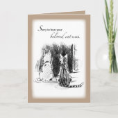 猫が病気で犬が外を見ているのを聞いてごめんなさい カード (正面)