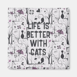 猫が登場かわいいシルエット マグネット