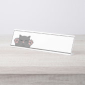 猫が眠る デスクネームプレート (正面)