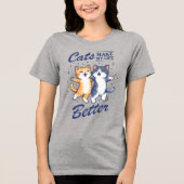 猫が私の人生を豊かにしてくれる – 女性用Tシャツ トライブレンドTシャツ (正面)