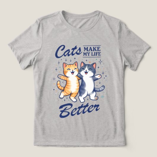 猫が私の人生を豊かにしてくれる – 女性用Tシャツ トライブレンドTシャツ (デザイン正面)