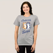 猫が私の人生を豊かにしてくれる – 女性用Tシャツ トライブレンドTシャツ (正面全面)