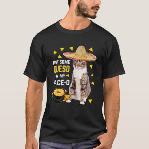猫が私の顔にCinco de Mayo Catを入れて Tシャツ