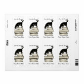 猫が積み重なった蔵書票.. ラベル (フルシート)