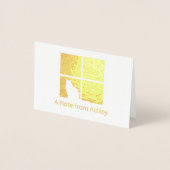 猫が窓モダンにユニーク折り畳んだ「メモ」 箔カード (正面)