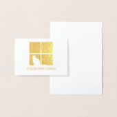 猫が窓モダンにユニーク折り畳んだ「メモ」 箔カード (ディスプレー)