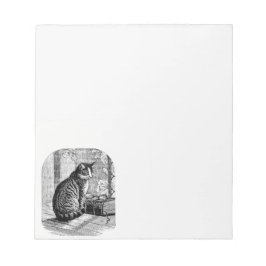 猫が窓辺に座って本を ノートパッド