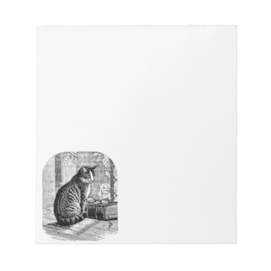 猫が窓辺に座って本を ノートパッド (正面)