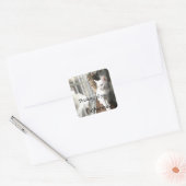 猫が窓辺に座る スクエアシール (封筒)