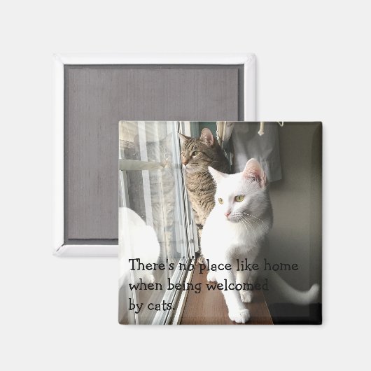 猫が窓辺に座る マグネット (正面/裏面)