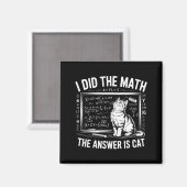 猫が答えだにゃ数学 笑える数学Tシャツ マグネット (正面/裏面)