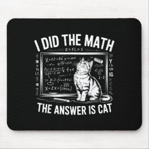 猫が答えだ 数学 ねこざんす Funny Mat マウスパッド
