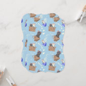 猫が箱に入りミルクが青く滴る カード (正面/裏面インサイチュ)