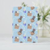 猫が箱に入りミルクが青く滴る サンキューカード (スタンド正面)