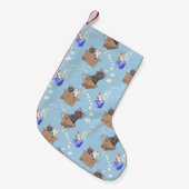 猫が箱に入りミルクが青く滴る スモールクリスマスストッキング (正面 (吊り時))