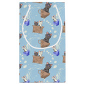 猫が箱に入りミルクが青く滴る スモールペーパーバッグ (裏面)