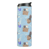 猫が箱に入りミルクが青く滴る タンブラー (回転左)