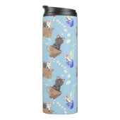 猫が箱に入りミルクが青く滴る タンブラー (回転右)