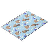 猫が箱に入りミルクが青く滴る ノートブック (左側)