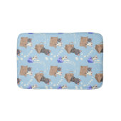 猫が箱に入りミルクが青く滴る バスマット (正面)