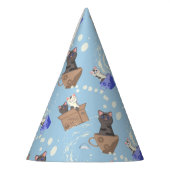 猫が箱に入りミルクが青く滴る パーティーハット (左)