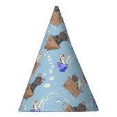 猫が箱に入りミルクが青く滴る パーティーハット (右)