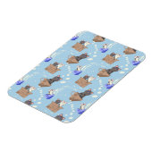 猫が箱に入りミルクが青く滴る マグネット (左側)