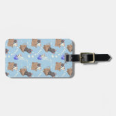 猫が箱に入りミルクが青く滴る ラゲッジタグ (正面横)