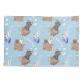 猫が箱に入りミルクが青く滴る 枕カバー (裏面)