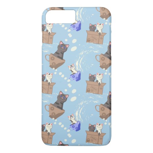 猫が箱に入りミルクが青く滴る Case-Mate iPhoneケース (裏面)
