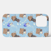 猫が箱に入りミルクが青く滴る Case-Mate iPhoneケース (裏面 (横))