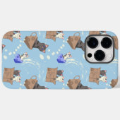 猫が箱に入りミルクが青く滴る Case-Mate iPhoneケース (裏面 (横))