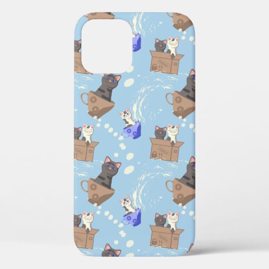 猫が箱に入りミルクが青く滴る Case-Mate iPhoneケース (裏面)