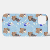 猫が箱に入りミルクが青く滴る Case-Mate iPhoneケース (裏面 (横))