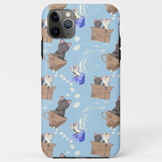 猫が箱に入りミルクが青く滴る Case-Mate iPhoneケース (裏面)