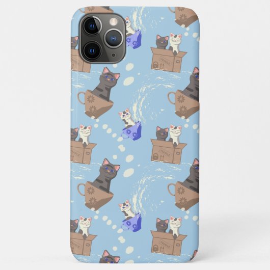 猫が箱に入りミルクが青く滴る Case-Mate iPhoneケース (裏面)