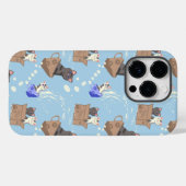 猫が箱に入りミルクが青く滴る Case-Mate iPhoneケース (裏面 (横))