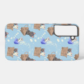 猫が箱に入りミルクが青く滴る SAMSUNG GALAXYケース (裏面横)