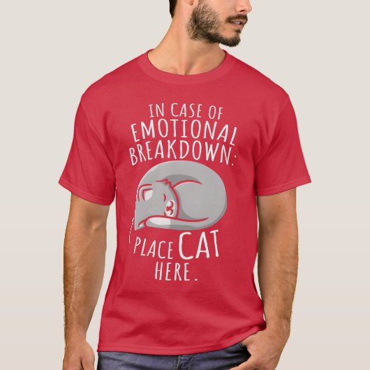 猫が精神障害の場合ここに猫を置く Tシャツ (正面)