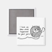 猫が糸を盗むおもしろい- Cat Magnet マグネット (正面/裏面)