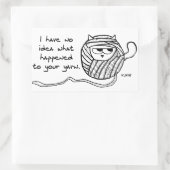 猫が糸を盗む – 猫おもしろいシール 長方形シール (バッグ)