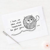 猫が糸を盗む – 猫おもしろいシール 長方形シール (封筒)