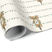 猫が絡おもしろいんだクリスマスライトラッピング紙 ラッピングペーパー (ロールコーナー)