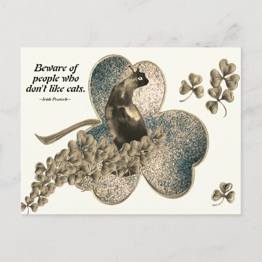 猫が苦手な人には用心 ポストカード (正面)