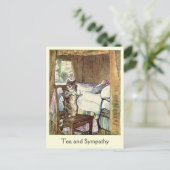 猫が茶と悔やみや弔慰❝を飲む❞ ポストカード (スタンド正面)