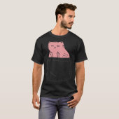 猫が荒っぽい動物の中指の醜いC Tシャツ (正面フル)